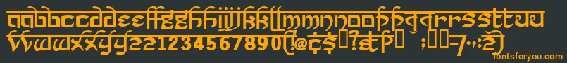 フォントPrakrta ffy – 黒い背景にオレンジの文字