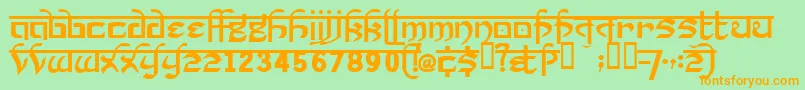 Prakrta ffy Font – Orange Fonts on Green Background