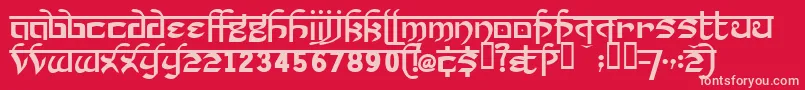 Prakrta ffy-fontti – vaaleanpunaiset fontit punaisella taustalla