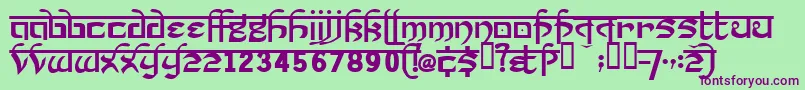Шрифт Prakrta ffy – фиолетовые шрифты на зелёном фоне