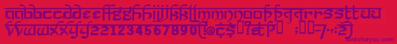 Prakrta ffy Font – Purple Fonts on Red Background