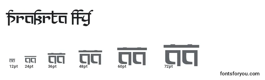 Размеры шрифта Prakrta ffy