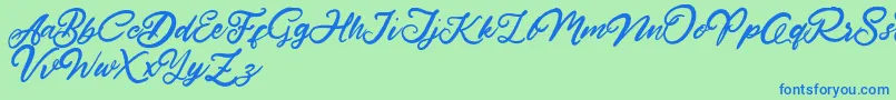 HardestStyleDemo Font – Blue Fonts on Green Background