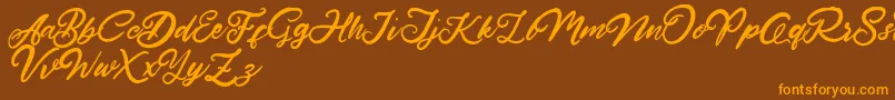HardestStyleDemo Font – Orange Fonts on Brown Background