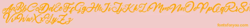 HardestStyleDemo-Schriftart – Orangefarbene Schriften auf rosa Hintergrund