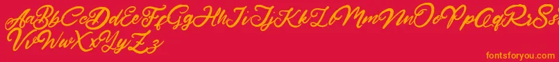 HardestStyleDemo Font – Orange Fonts on Red Background