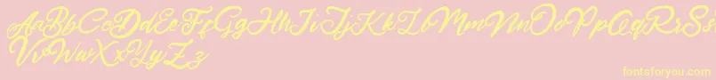 HardestStyleDemo Font – Yellow Fonts on Pink Background
