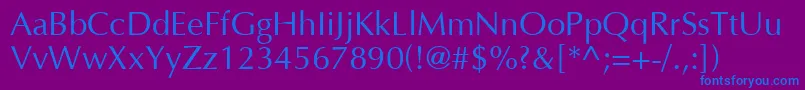 Optimal Font – Blue Fonts on Purple Background