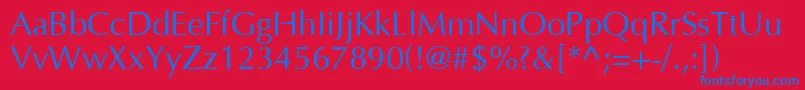 フォントOptimal – 赤い背景に青い文字