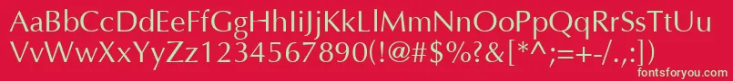 フォントOptimal – 赤い背景に緑の文字