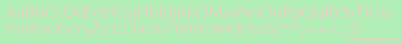 フォントOptimal – 緑の背景にピンクのフォント