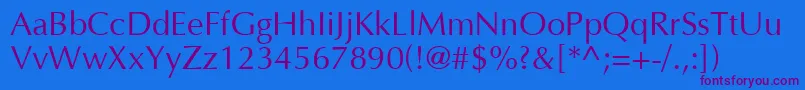 Шрифт Optimal – фиолетовые шрифты на синем фоне