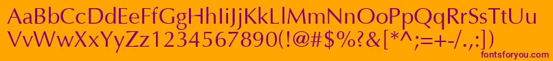Шрифт Optimal – фиолетовые шрифты на оранжевом фоне