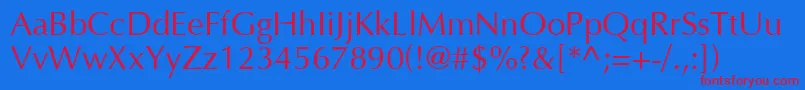 Optimal Font – Red Fonts on Blue Background