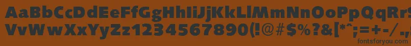 SaxonyserialHeavyRegular-Schriftart – Schwarze Schriften auf braunem Hintergrund
