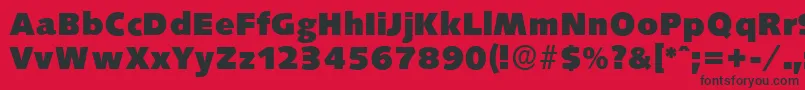 フォントSaxonyserialHeavyRegular – 赤い背景に黒い文字