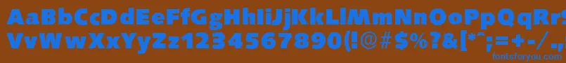 SaxonyserialHeavyRegular Font – Blue Fonts on Brown Background