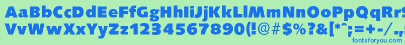 SaxonyserialHeavyRegular Font – Blue Fonts on Green Background