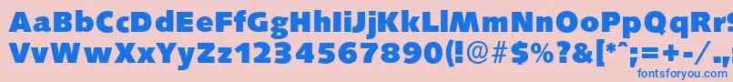 SaxonyserialHeavyRegular-Schriftart – Blaue Schriften auf rosa Hintergrund