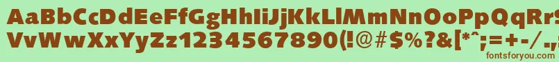 SaxonyserialHeavyRegular-Schriftart – Braune Schriften auf grünem Hintergrund