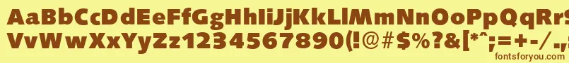 SaxonyserialHeavyRegular Font – Brown Fonts on Yellow Background