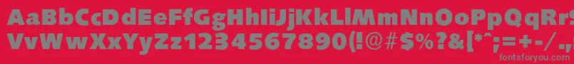 フォントSaxonyserialHeavyRegular – 赤い背景に灰色の文字