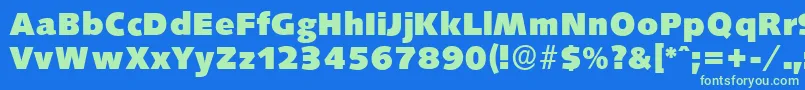 SaxonyserialHeavyRegular-Schriftart – Grüne Schriften auf blauem Hintergrund