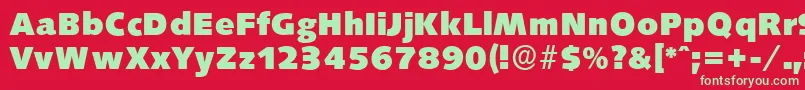 Шрифт SaxonyserialHeavyRegular – зелёные шрифты на красном фоне