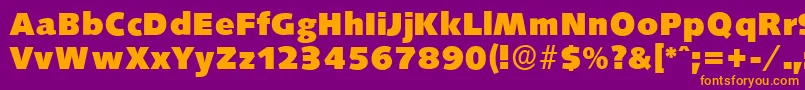 Fonte SaxonyserialHeavyRegular – fontes laranjas em um fundo violeta