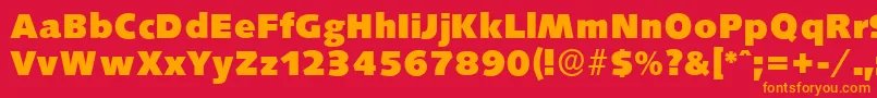 SaxonyserialHeavyRegular Font – Orange Fonts on Red Background