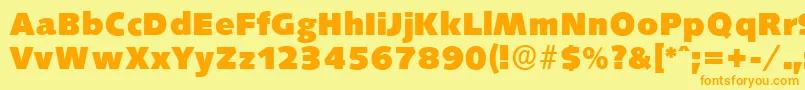 Police SaxonyserialHeavyRegular – polices orange sur fond jaune