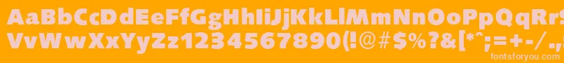 フォントSaxonyserialHeavyRegular – オレンジの背景にピンクのフォント