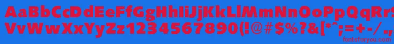 SaxonyserialHeavyRegular Font – Red Fonts on Blue Background