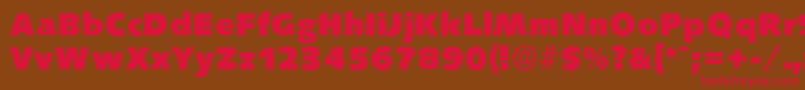 SaxonyserialHeavyRegular-Schriftart – Rote Schriften auf braunem Hintergrund