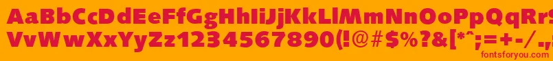 SaxonyserialHeavyRegular Font – Red Fonts on Orange Background