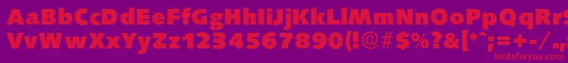 フォントSaxonyserialHeavyRegular – 紫の背景に赤い文字