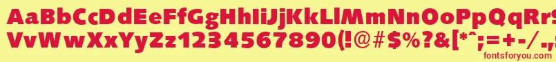 SaxonyserialHeavyRegular-Schriftart – Rote Schriften auf gelbem Hintergrund
