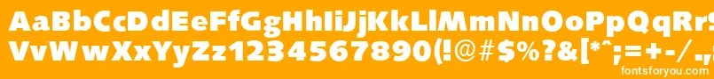 SaxonyserialHeavyRegular-Schriftart – Weiße Schriften auf orangefarbenem Hintergrund