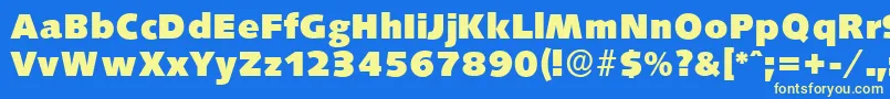 SaxonyserialHeavyRegular Font – Yellow Fonts on Blue Background