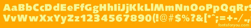 フォントSaxonyserialHeavyRegular – オレンジの背景に黄色の文字