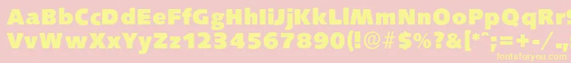 SaxonyserialHeavyRegular Font – Yellow Fonts on Pink Background