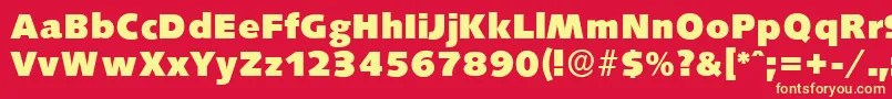 フォントSaxonyserialHeavyRegular – 黄色の文字、赤い背景