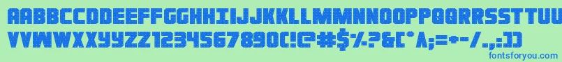 Ironforgeexpand Font – Blue Fonts on Green Background