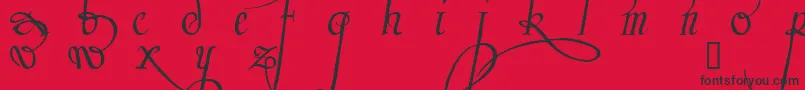 Trinculo-Schriftart – Schwarze Schriften auf rotem Hintergrund