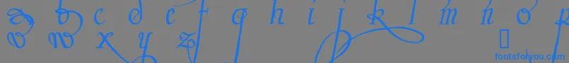 フォントTrinculo – 灰色の背景に青い文字