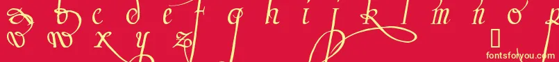 Trinculo Font – Yellow Fonts on Red Background