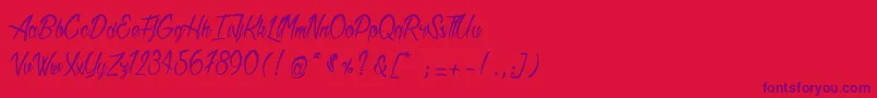 AtlanticMail-Schriftart – Violette Schriften auf rotem Hintergrund