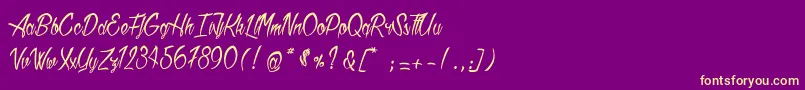 AtlanticMail Font – Yellow Fonts on Purple Background