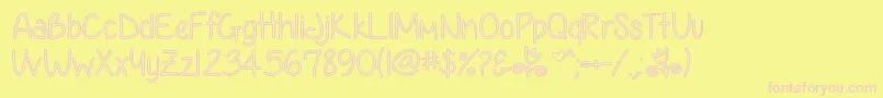 AnjelikaRoseHollow Font – Pink Fonts on Yellow Background