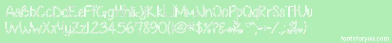 AnjelikaRoseHollow Font – White Fonts on Green Background